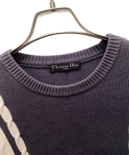 Christian Dior Sports（クリスチャン ディオールスポーツ）Christian Dior Sports (クリスチャン ディオールスポーツ) クルーネックニット ネイビー サイズ:Mの古着・服飾アイテム