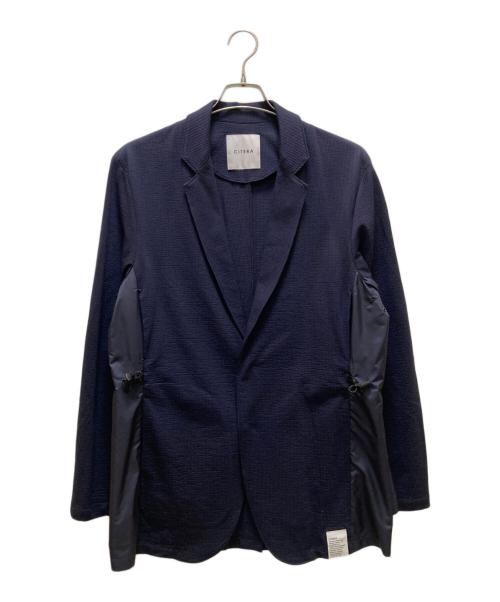 CITERA（シテラ）CITERA (シテラ) 素材切替シアサッカーテーラードジャケット ネイビー サイズ:Lの古着・服飾アイテム