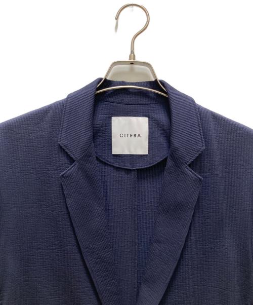 CITERA（シテラ）CITERA (シテラ) 素材切替シアサッカーテーラードジャケット ネイビー サイズ:Lの古着・服飾アイテム