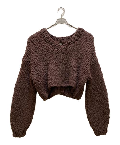 ETRE TOKYO（エトレトウキョウ）ETRE TOKYO (エトレトウキョウ) 2wayハンドニットカーディガン ブラウン サイズ:freeの古着・服飾アイテム