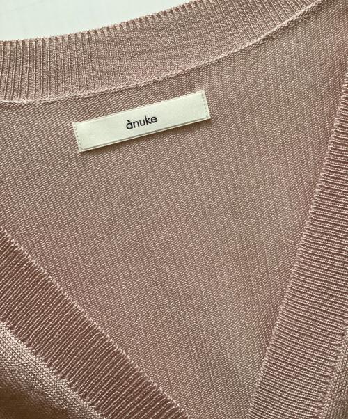 anuke（アンヌーク）anuke (アンヌーク) Highgauge Sheer Cardigan ピンク サイズ:FREEの古着・服飾アイテム