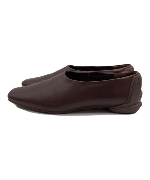 SHISEI（シセイ）SHISEI (シセイ) TIGHT SQUARE SLIPON ブラウン サイズ:23.5の古着・服飾アイテム