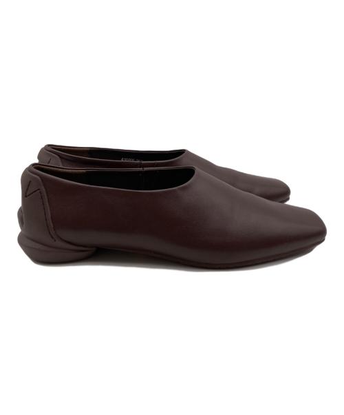 SHISEI（シセイ）SHISEI (シセイ) TIGHT SQUARE SLIPON ブラウン サイズ:23.5の古着・服飾アイテム