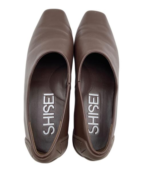 SHISEI（シセイ）SHISEI (シセイ) TIGHT SQUARE SLIPON ブラウン サイズ:23.5の古着・服飾アイテム
