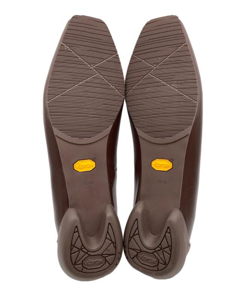 SHISEI（シセイ）SHISEI (シセイ) TIGHT SQUARE SLIPON ブラウン サイズ:23.5の古着・服飾アイテム