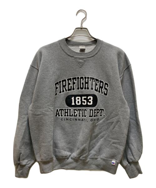 RUSSELL ATHLETIC（ラッセルアスレチック）RUSSELL ATHLETIC (ラッセルアスレチック) ガゼット付きプリントスウエット グレー サイズ:Lの古着・服飾アイテム