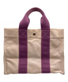 HERMES（エルメス）の古着「ボラボラトートPM」｜ベージュ×パープル
