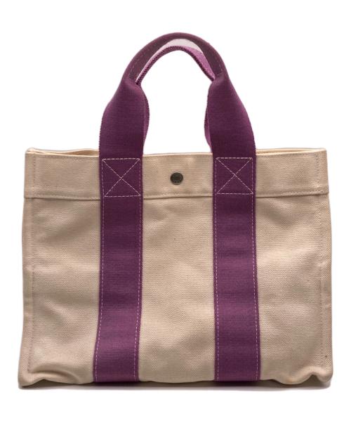 HERMES（エルメス）HERMES (エルメス) ボラボラトートPM ベージュ×パープルの古着・服飾アイテム