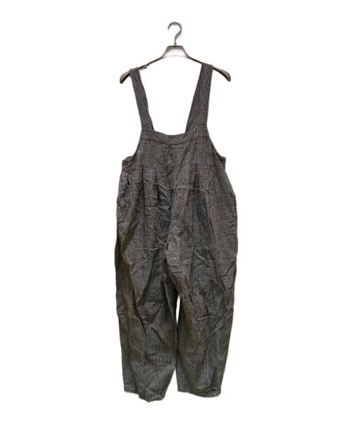 nest Robe（ネストローブ）nest Robe (ネストローブ) グレンチェックリネンサロペット ブラック×ホワイト サイズ:FREEの古着・服飾アイテム