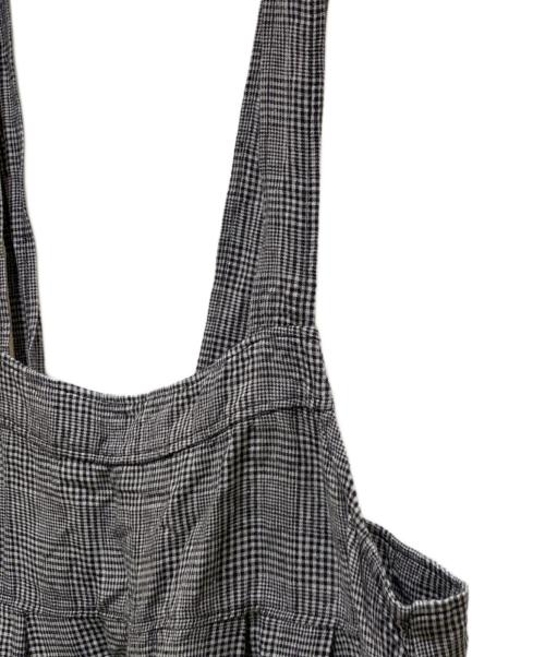 nest Robe（ネストローブ）nest Robe (ネストローブ) グレンチェックリネンサロペット ブラック×ホワイト サイズ:FREEの古着・服飾アイテム