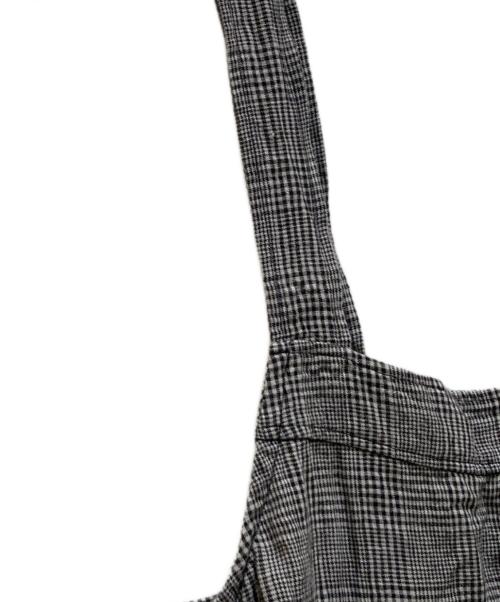 nest Robe（ネストローブ）nest Robe (ネストローブ) グレンチェックリネンサロペット ブラック×ホワイト サイズ:FREEの古着・服飾アイテム