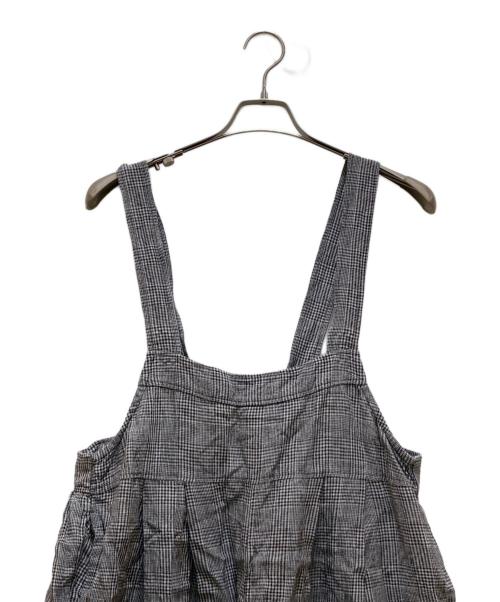 nest Robe（ネストローブ）nest Robe (ネストローブ) グレンチェックリネンサロペット ブラック×ホワイト サイズ:FREEの古着・服飾アイテム