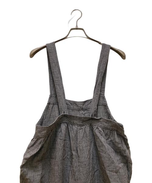 nest Robe（ネストローブ）nest Robe (ネストローブ) グレンチェックリネンサロペット ブラック×ホワイト サイズ:FREEの古着・服飾アイテム
