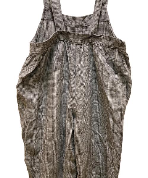 nest Robe（ネストローブ）nest Robe (ネストローブ) グレンチェックリネンサロペット ブラック×ホワイト サイズ:FREEの古着・服飾アイテム