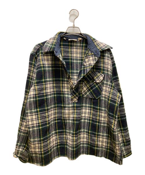 L.L.Bean（エルエルビーン）L.L.Bean (エルエルビーン) ヴィンテージプルオーバーウールチェックシャツ グリーン サイズ:XLの古着・服飾アイテム
