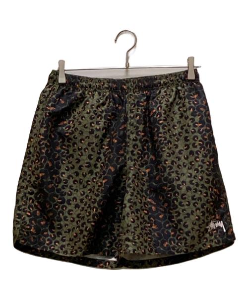stussy（ステューシー）stussy (ステューシー) レオパードウォーターショーツ グリーン サイズ:Sの古着・服飾アイテム