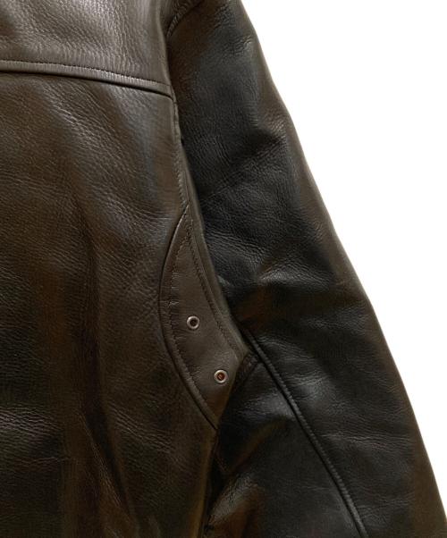 Time is on（タイムイズオン）Time is on (タイムイズオン) 【A1 JACKET】cow leather ブラック サイズ:2の古着・服飾アイテム