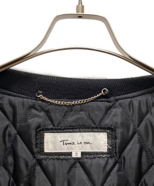 Time is on（タイムイズオン）Time is on (タイムイズオン) 【A1 JACKET】cow leather ブラック サイズ:2の古着・服飾アイテム