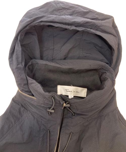 Time is on（タイムイズオン）Time is on (タイムイズオン) NYLON STAND HOODED JUMPER ブラック サイズ:1の古着・服飾アイテム