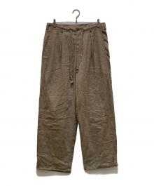 JOURNAL STANDARD（ジャーナルスタンダード）の古着「リネン ポリ ストライプ オーバー パンツ」｜ベージュ