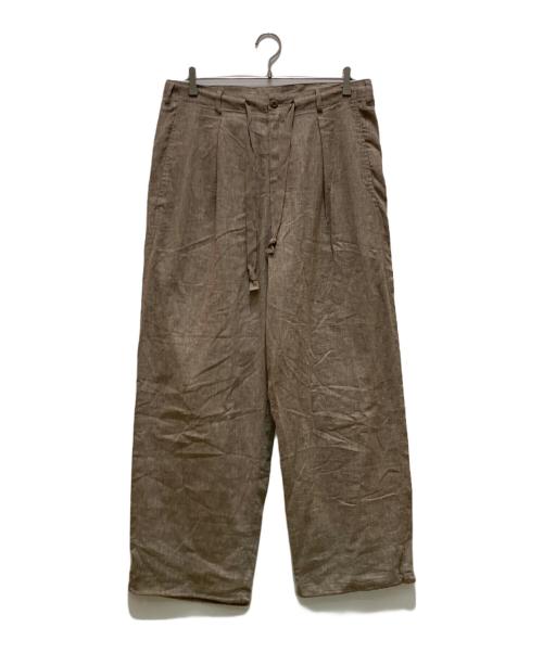 JOURNAL STANDARD（ジャーナルスタンダード）JOURNAL STANDARD (ジャーナルスタンダード) リネン ポリ ストライプ オーバー パンツ ベージュ サイズ:Lの古着・服飾アイテム