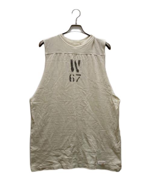 WAREHOUSE（ウエアハウス）WAREHOUSE (ウエアハウス) BEAMS BOY (ビームスボーイ) 別注フットボールタンクトップ ベージュ サイズ:42の古着・服飾アイテム