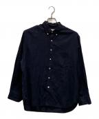 STEVEN ALANスティーブンアラン）の古着「LEGGIUNO/CHECK SINGLE NEEDLE SHIRT-LOOSE/シャツ」｜ネイビー