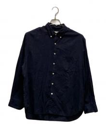 STEVEN ALAN（スティーブンアラン）の古着「LEGGIUNO/CHECK SINGLE NEEDLE SHIRT-LOOSE/シャツ」｜ネイビー