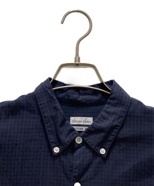 STEVEN ALAN（スティーブンアラン）STEVEN ALAN (スティーブンアラン) LEGGIUNO/CHECK SINGLE NEEDLE SHIRT-LOOSE/シャツ ネイビー サイズ:Sの古着・服飾アイテム