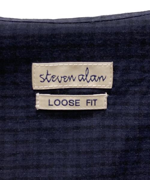 STEVEN ALAN（スティーブンアラン）STEVEN ALAN (スティーブンアラン) LEGGIUNO/CHECK SINGLE NEEDLE SHIRT-LOOSE/シャツ ネイビー サイズ:Sの古着・服飾アイテム