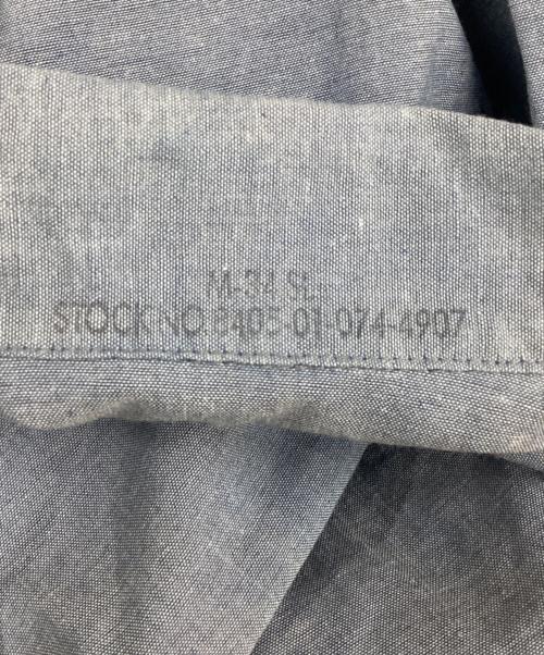 US NAVY（ユーエスネイビー）US NAVY (ユーエスネイビー) ミリタリーシャンブレーシャツ ブルー サイズ:不明の古着・服飾アイテム