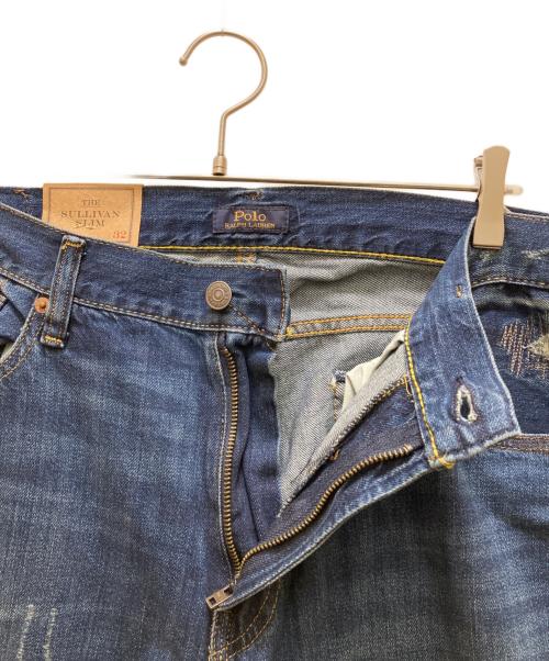 POLO RALPH LAUREN（ポロ・ラルフローレン）POLO RALPH LAUREN (ポロ・ラルフローレン) ダメージ加工デニムパンツ インディゴ サイズ:W36×L32 未使用品の古着・服飾アイテム