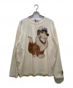 ZARA×DISNEY×Harry Lambertザラ×ディズニー×ハリー・ランバート）の古着「ナナプリントロングスリーブカットソー」｜ベージュ