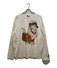 ZARA×DISNEY×Harry Lambert（ザラ×ディズニー×ハリー・ランバート）の古着「ナナプリントロングスリーブカットソー」｜ベージュ