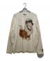ZARA（ザラ）の古着「ナナプリントロングスリーブカットソー」｜ベージュ