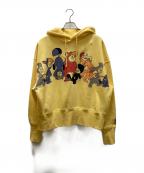 ZARA×DISNEY×HERRY LAMBERTザラ×ディズニー×）の古着「ロストボーイズプリントプルオーバーパーカー」｜イエロー