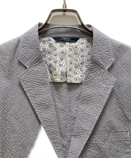 NEWYORKER（ニューヨーカー）NEWYORKER (ニューヨーカー) シアサッカー2Bテーラードジャケット ブルー サイズ:Lの古着・服飾アイテム