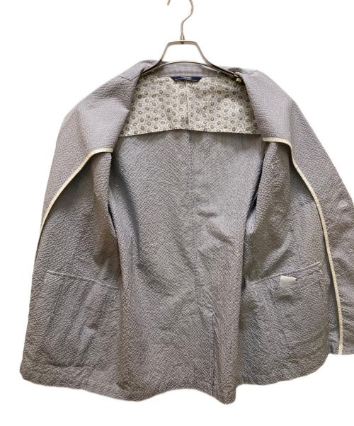 NEWYORKER（ニューヨーカー）NEWYORKER (ニューヨーカー) シアサッカー2Bテーラードジャケット ブルー サイズ:Lの古着・服飾アイテム