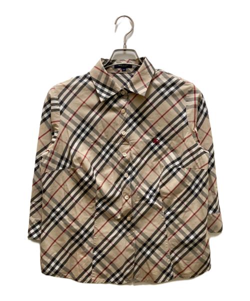 BURBERRY LONDON（バーバリーロンドン）BURBERRY LONDON (バーバリーロンドン) 七分袖ノバチェックシャツ ベージュ サイズ:15の古着・服飾アイテム