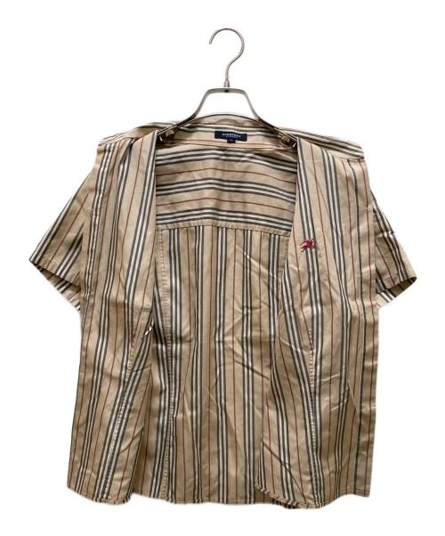 BURBERRY LONDON（バーバリーロンドン）BURBERRY LONDON (バーバリーロンドン) ストライプ半袖シャツ ベージュ サイズ:15BRの古着・服飾アイテム