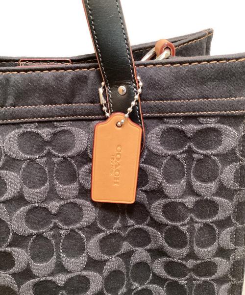 COACH（コーチ）COACH (コーチ) フィールド トート・シグネチャー デニム 2WAYショルダーバッグ ブラックの古着・服飾アイテム