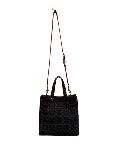 COACH（コーチ）COACH (コーチ) フィールド トート・シグネチャー デニム 2WAYショルダーバッグ ブラックの古着・服飾アイテム