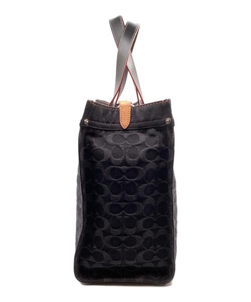 COACH（コーチ）COACH (コーチ) フィールド トート・シグネチャー デニム 2WAYショルダーバッグ ブラックの古着・服飾アイテム