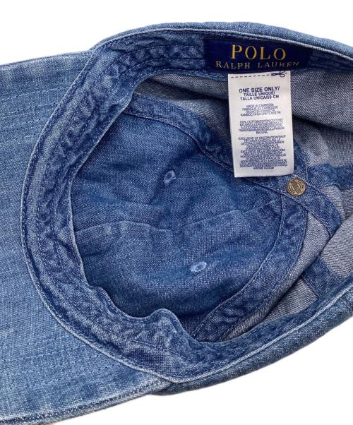 POLO RALPH LAUREN（ポロ・ラルフローレン）POLO RALPH LAUREN (ポロ・ラルフローレン) ポニー刺繍デニムキャップ インディゴ サイズ:ONE SIZEの古着・服飾アイテム