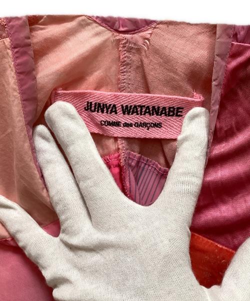 JUNYA WATANABE（ジュンヤワタナベ）JUNYA WATANABE (ジュンヤワタナベ) COMME des GARCONS (コムデギャルソン) 製品染めパッチワークTシャツ ピンク サイズ:不明の古着・服飾アイテム