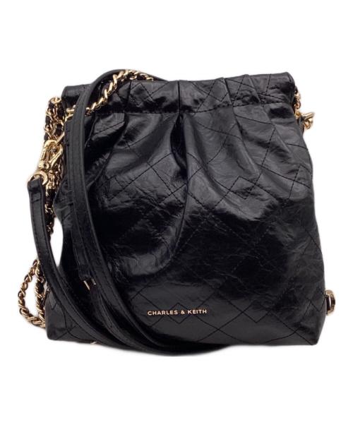 CHARLES & KEITH（チャールズアンドキース）CHARLES & KEITH (チャールズアンドキース) Duo ドゥオ チェーンハンドルツーウェイバックパック ブラックの古着・服飾アイテム