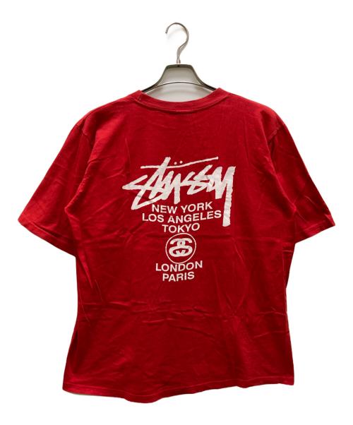 stussy（ステューシー）stussy (ステューシー) 90sツアープリントTシャツ レッド サイズ:Lの古着・服飾アイテム
