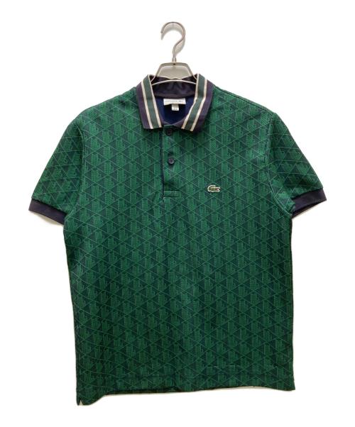 LACOSTE（ラコステ）LACOSTE (ラコステ) モノグラムジャカードポロシャツ グリーン サイズ:Ｍの古着・服飾アイテム