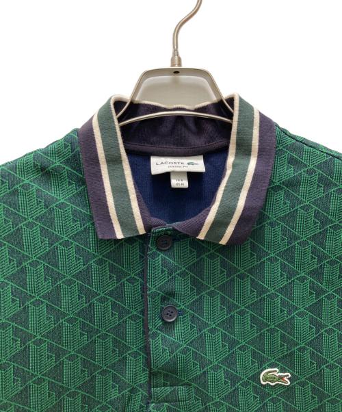 LACOSTE（ラコステ）LACOSTE (ラコステ) モノグラムジャカードポロシャツ グリーン サイズ:Ｍの古着・服飾アイテム