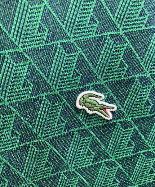 LACOSTE（ラコステ）LACOSTE (ラコステ) モノグラムジャカードポロシャツ グリーン サイズ:Ｍの古着・服飾アイテム